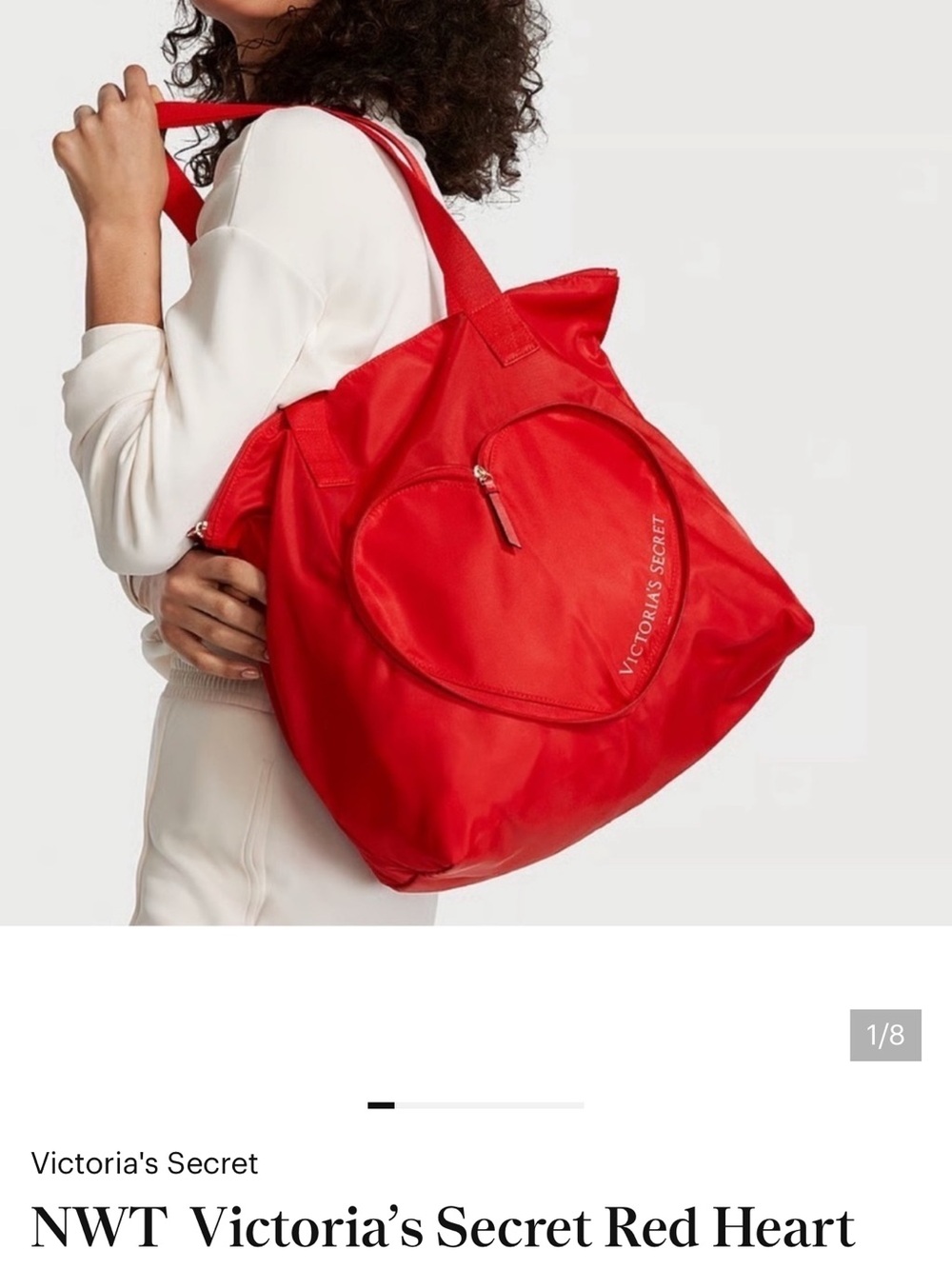Victoria's Secret Bright Red Heart Tote